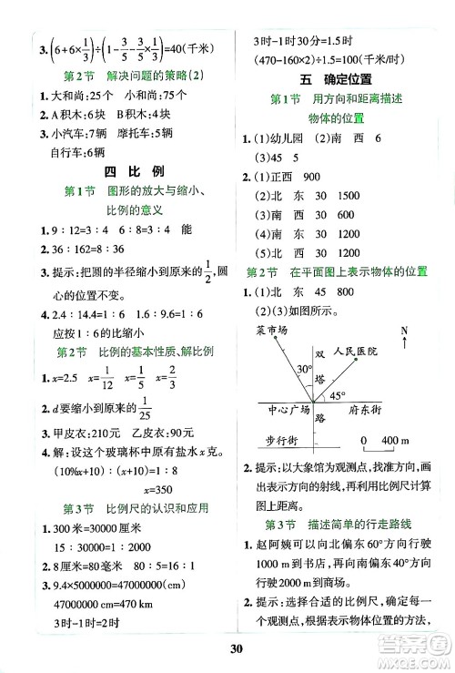 陕西师范大学出版总社有限公司2024年春小学学霸冲A卷六年级数学下册苏教版答案