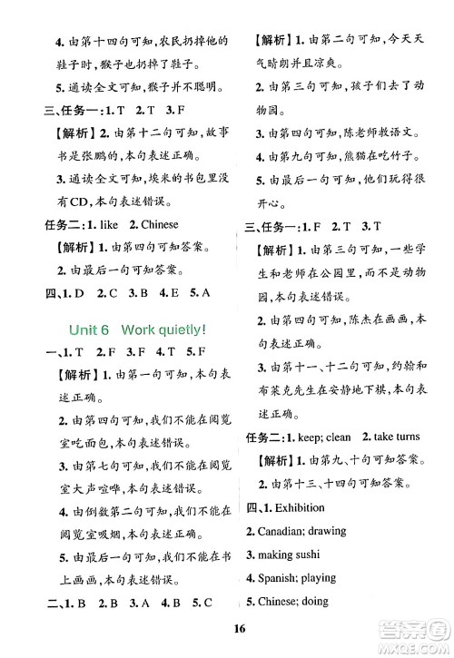 陕西师范大学出版总社有限公司2024年春小学学霸冲A卷五年级英语下册人教版答案 陕西师范大学出版总社有限公司2024年春小学学霸冲A卷五年级英语下册人教版答案
