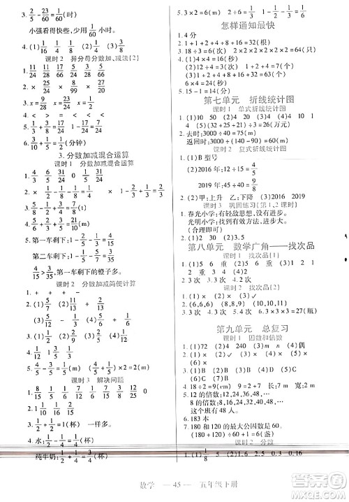 二十一世纪出版社集团2024年春新课程新练习五年级数学下册人教版答案 二十一世纪出版社集团2024年春新课程新练习五年级数学下册人教版答案