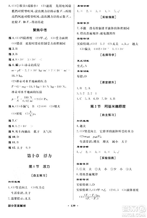 人民教育出版社2024年春同步导学与优化训练八年级物理下册人教版答案 人民教育出版社2024年春同步导学与优化训练八年级物理下册人教版答案