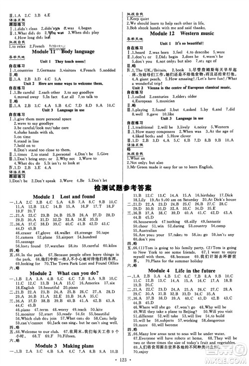 外语教学与研究出版社2024年春初中同步练习册七年级英语下册外研版参考答案