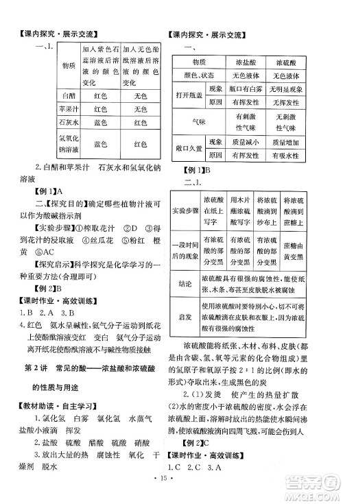 人民教育出版社2024年春能力培养与测试九年级化学下册人教版答案 人民教育出版社2024年春能力培养与测试九年级化学下册人教版答案