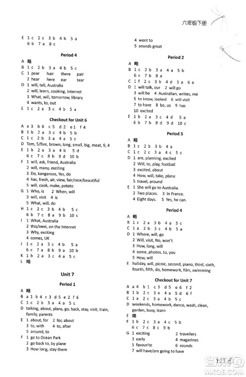 译林出版社2024年春课课练小学英语六年级英语下册通用版答案 译林出版社2024年春课课练小学英语六年级英语下册通用版答案