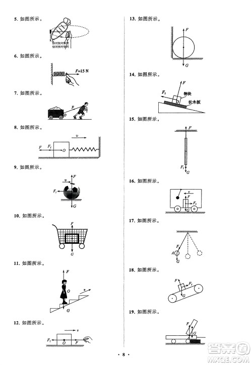 山东教育出版社2024年春初中同步练习册分层卷八年级物理下册人教版参考答案 山东教育出版社2024年春初中同步练习册分层卷八年级物理下册人教版参考答案