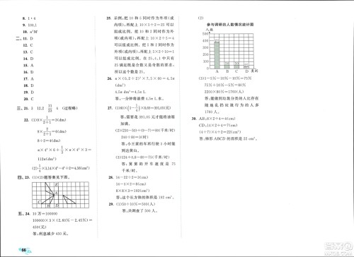 西安出版社2024年春53全优卷六年级数学下册人教版参考答案