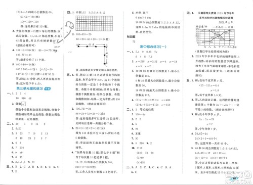 西安出版社2024年春53全优卷五年级数学下册苏教版参考答案