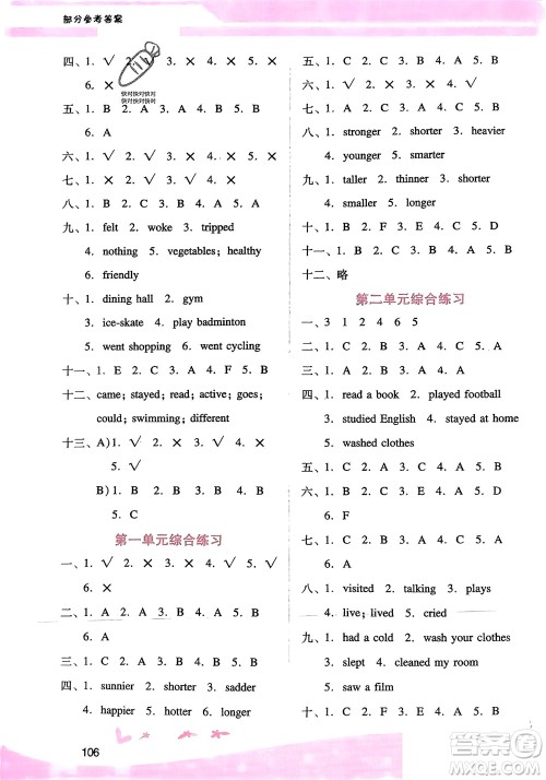 广西师范大学出版社2024年春自主与互动学习新课程学习辅导六年级英语下册人教版参考答案