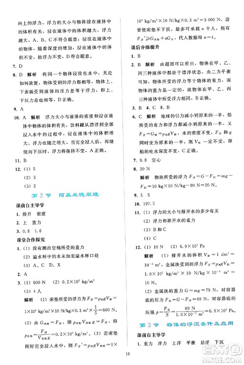 人民教育出版社2024年春同步轻松练习八年级物理下册人教版答案 人民教育出版社2024年春同步轻松练习八年级物理下册人教版答案
