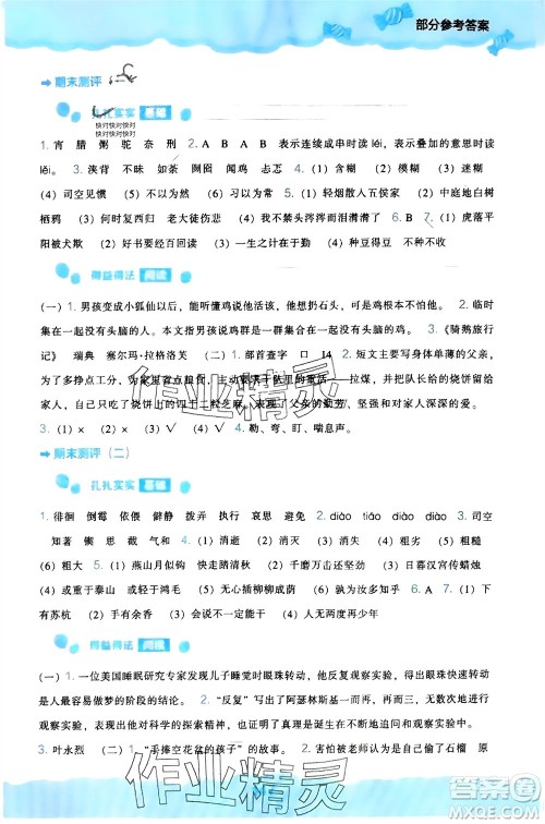 辽海出版社2024年春新课程能力培养六年级语文下册人教版参考答案 辽海出版社2024年春新课程能力培养六年级语文下册人教版参考答案