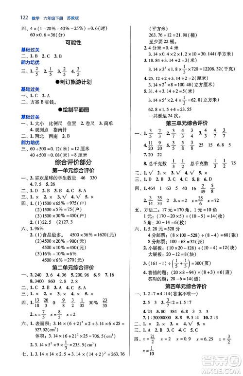 湖南教育出版社2024年春学法大视野六年级数学下册苏教版答案