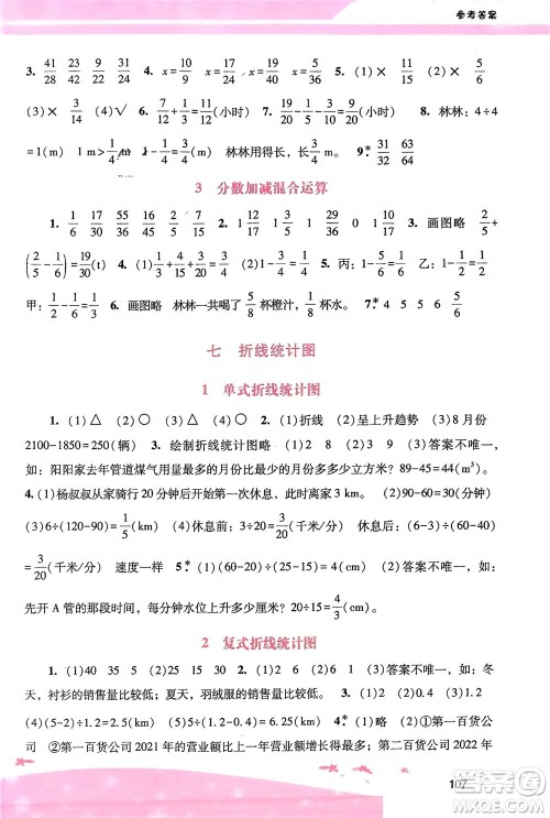 广西师范大学出版社2024年春自主与互动学习新课程学习辅导五年级数学下册人教版参考答案