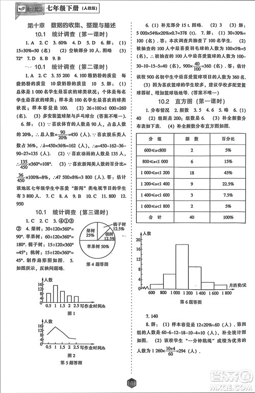 辽海出版社2024年春新课程能力培养七年级数学下册人教版参考答案