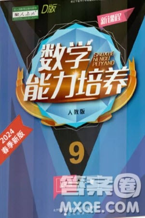 辽海出版社2024年春新课程能力培养九年级数学下册人教版D版大连专版参考答案