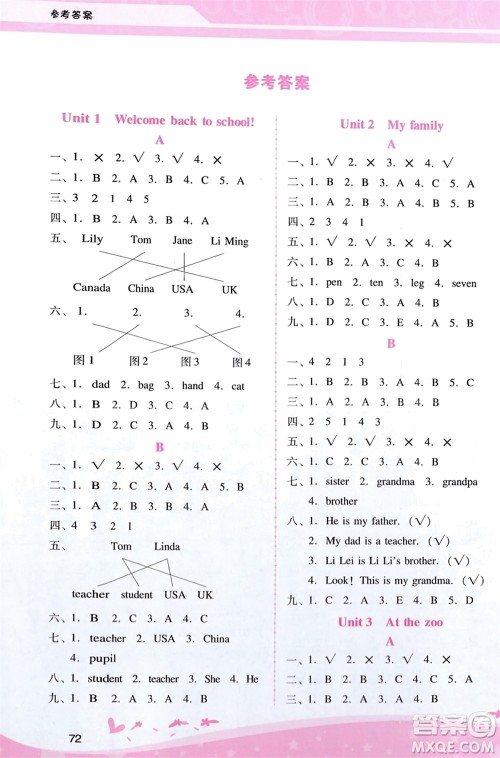 广西师范大学出版社2024年春自主与互动学习新课程学习辅导三年级英语下册人教版参考答案 广西师范大学出版社2024年春自主与互动学习新课程学习辅导三年级英语下册人教版参考答案