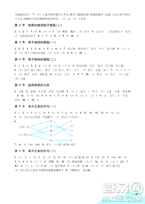 浙江教育出版社2024年春科学作业本八年级科学下册浙教版答案