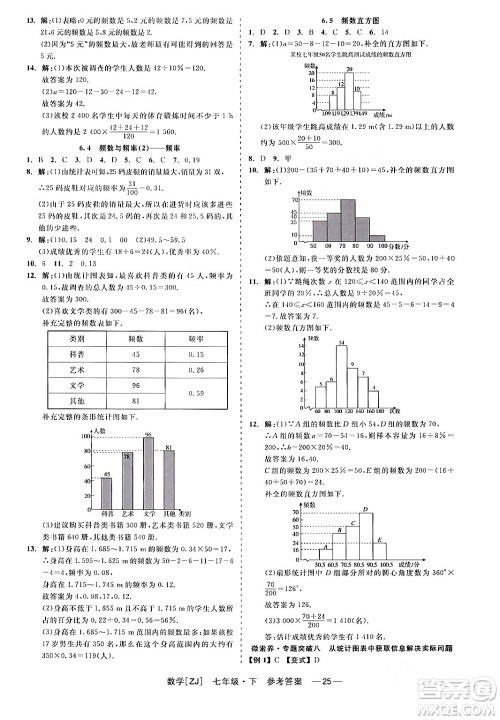 浙江工商大学出版社2024年春精彩练习就练这一本七年级数学下册浙教版答案