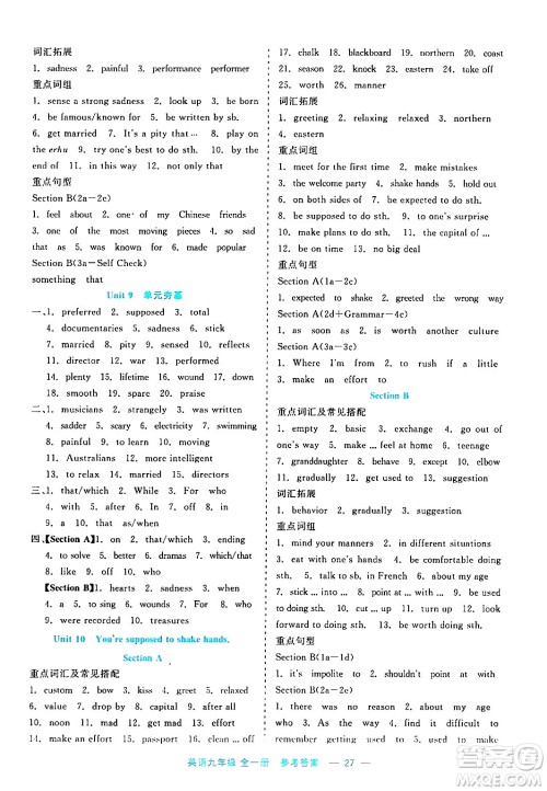 浙江工商大学出版社2024年春精彩练习就练这一本九年级英语下册课标版答案 浙江工商大学出版社2024年春精彩练习就练这一本九年级英语下册课标版答案