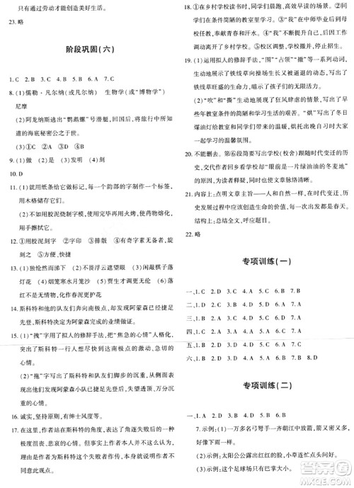 新疆青少年出版社2024年春优学1+1评价与测试七年级语文下册通用版答案 新疆青少年出版社2024年春优学1+1评价与测试七年级语文下册通用版答案