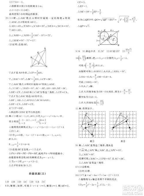 新疆青少年出版社2024年春优学1+1评价与测试九年级数学下册通用版答案