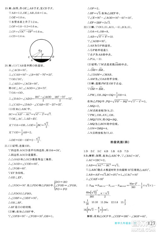 新疆青少年出版社2024年春优学1+1评价与测试九年级数学下册通用版答案