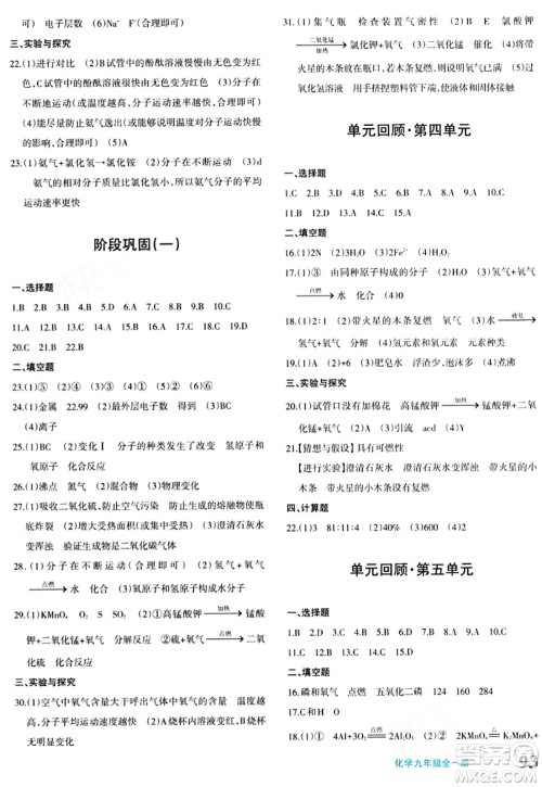 新疆青少年出版社2024年春优学1+1评价与测试九年级化学下册通用版答案