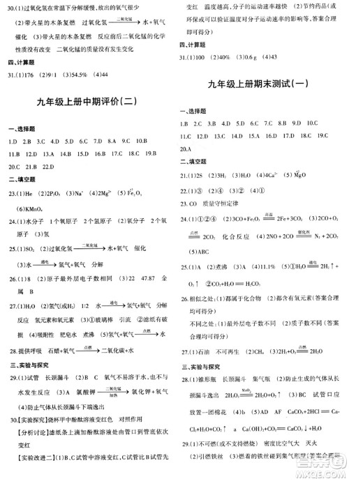 新疆青少年出版社2024年春优学1+1评价与测试九年级化学下册通用版答案