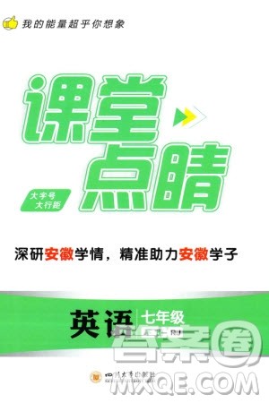 四川大学出版社2024年春课堂点睛七年级英语下册人教版安徽专版参考答案