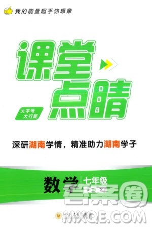 四川大学出版社2024年春课堂点睛七年级数学下册湘教版湖南专版参考答案