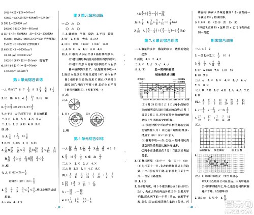 人民教育出版社2024年春小学同步测控优化设计五年级数学下册人教版陕西专版答案