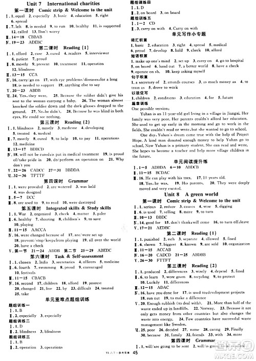 开明出版社2024年春名校课堂八年级英语下册译林版答案 开明出版社2024年春名校课堂八年级英语下册译林版答案