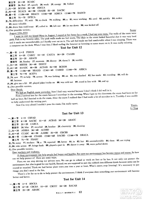 广东经济出版社2024年春名校课堂九年级英语下册人教版湖北专版答案 广东经济出版社2024年春名校课堂九年级英语下册人教版湖北专版答案