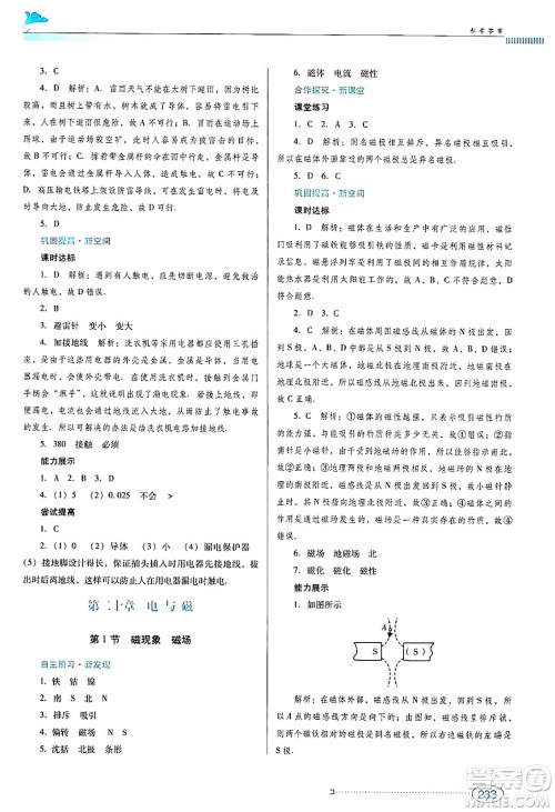 广东教育出版社2024年春南方新课堂金牌学案九年级物理人教版答案