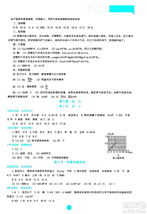 辽海出版社2024年春新课程物理能力培养八年级物理下册人教版答案 辽海出版社2024年春新课程物理能力培养八年级物理下册人教版答案