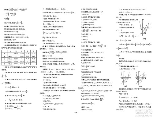 湖南教育出版社2024年春学科素养与能力提升九年级数学下册湘教版答案