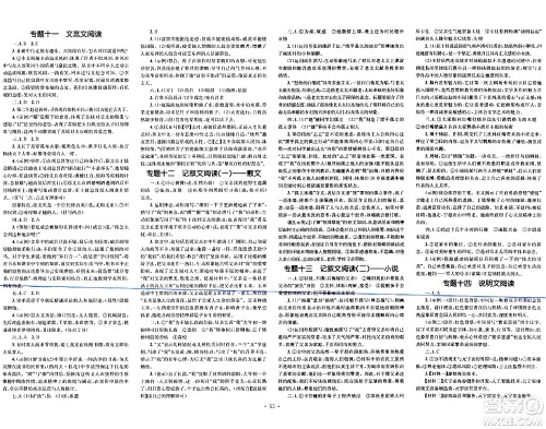 湖南教育出版社2024年春学科素养与能力提升九年级语文下册人教版答案