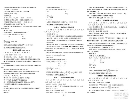 湖南教育出版社2024年春学科素养与能力提升九年级化学下册人教版答案 湖南教育出版社2024年春学科素养与能力提升九年级化学下册人教版答案