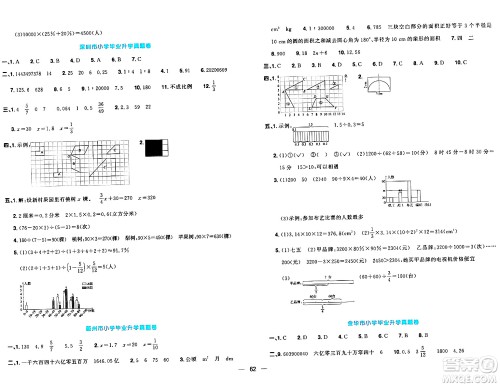 江西教育出版社2024年春阳光同学一线名师全优好卷六年级数学下册北师大版答案