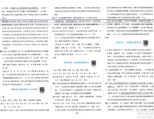 江西教育出版社2024年春阳光同学一线名师全优好卷五年级语文下册人教版答案