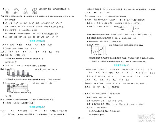 江西教育出版社2024年春阳光同学一线名师全优好卷四年级数学下册北师大版答案 江西教育出版社2024年春阳光同学一线名师全优好卷四年级数学下册北师大版答案