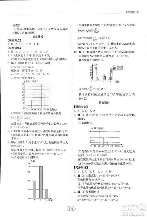 山东科学技术出版社2024年春初中同步练习册六年级数学下册五四制鲁教版参考答案