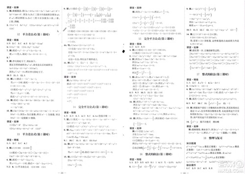 北京师范大学出版社2024年春初中同步练习册六年级数学下册五四制鲁教版参考答案 北京师范大学出版社2024年春初中同步练习册六年级数学下册五四制鲁教版参考答案