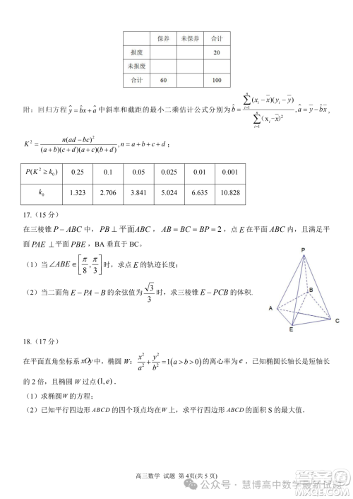 2024届安徽天域全国名校协作体高三下学期联考二模数学试题答案