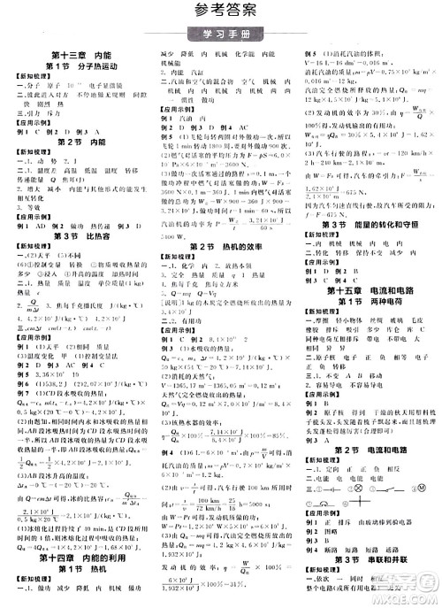 阳光出版社2024年春全品学练考九年级物理下册人教版答案
