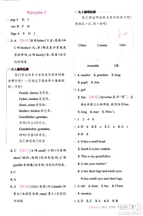 江西人民出版社2024年春王朝霞创维新课堂三年级英语下册人教PEP版答案 江西人民出版社2024年春王朝霞创维新课堂三年级英语下册人教PEP版答案