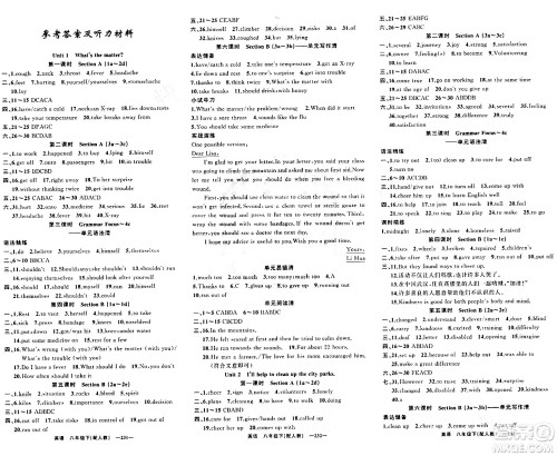 新疆青少年出版社2024年春四清导航八年级英语下册人教版答案 新疆青少年出版社2024年春四清导航八年级英语下册人教版答案