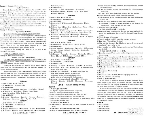 新疆青少年出版社2024年春四清导航九年级英语下册人教版答案