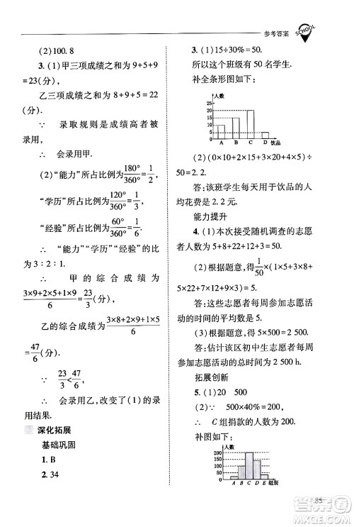 山西教育出版社2024年春新课程问题解决导学方案八年级数学下册人教版答案