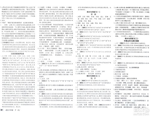 新疆青少年出版社2024年春海淀单元测试AB卷六年级语文下册人教版答案