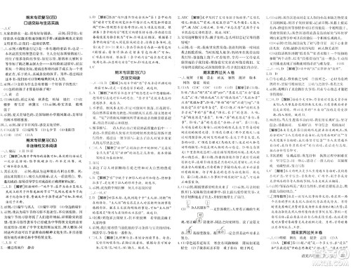 新疆青少年出版社2024年春海淀单元测试AB卷六年级语文下册人教版答案