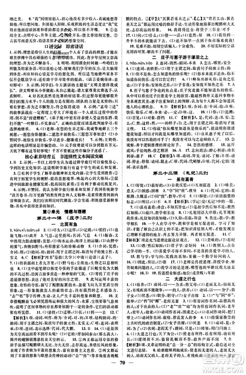 天津科学技术出版社2024年春名校智慧智慧学堂八年级语文下册人教版参考答案 天津科学技术出版社2024年春名校智慧智慧学堂八年级语文下册人教版参考答案